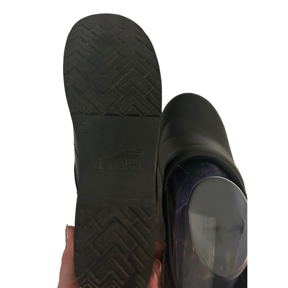 DANSKO PROFESSIONAL BLACK OIL LEATHER SLIP ON STAPLED CLOGS 9M 39 206020202 - Picture 4 of 7